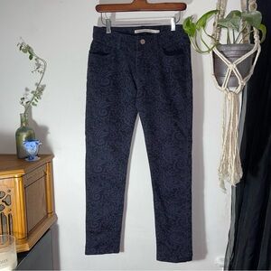 Romeo & Juliet Couture Blue Paisley Skinny Jeans Size 28 Whimsygoth Boho